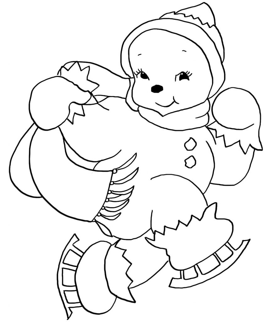Snowman Coloring Sheet Girl