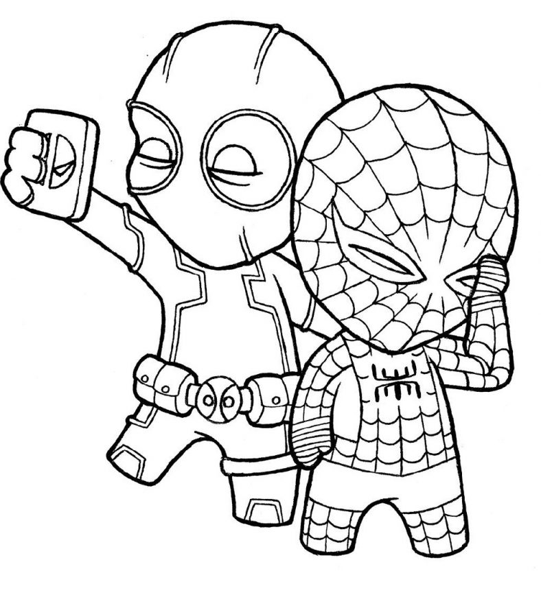 Spiderman Coloring Sheet Chibi