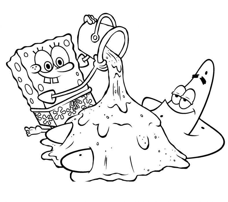 Spongebob Coloring Pages Playing