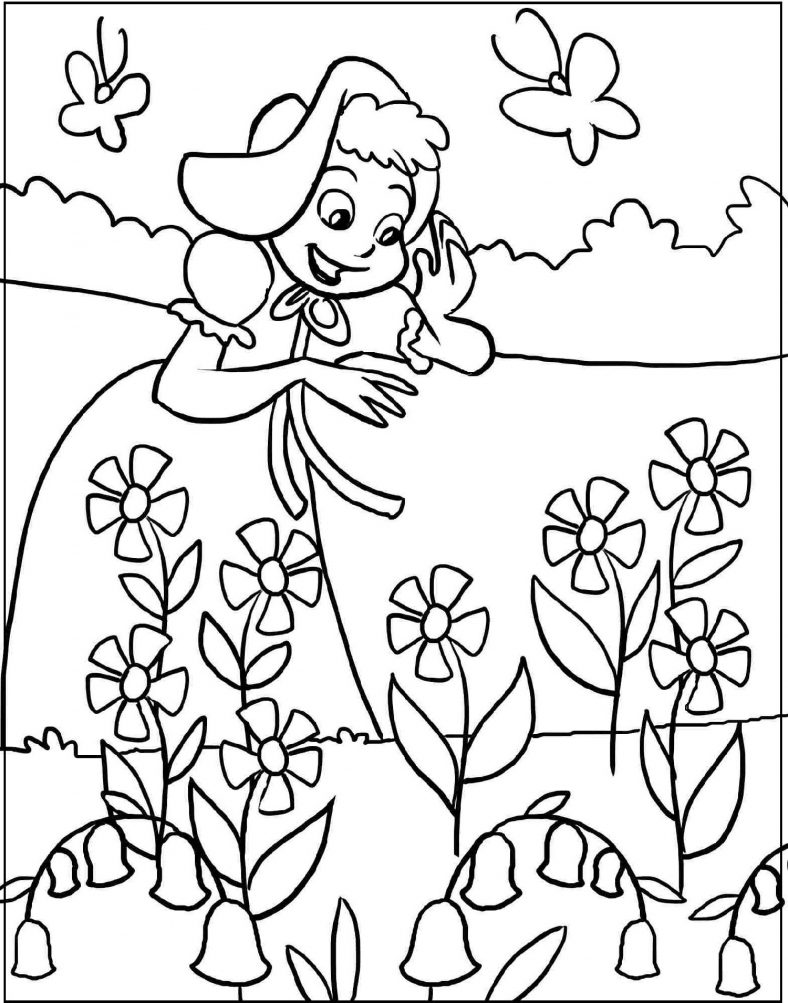 Spring Coloring Sheets Flowers
