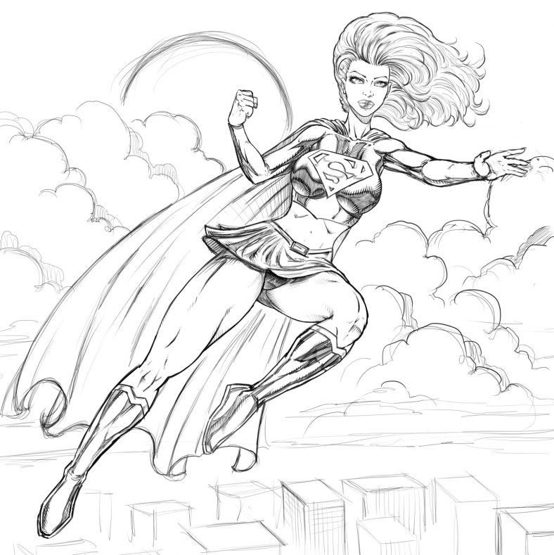 Supergirl Coloring Pages Super Hero