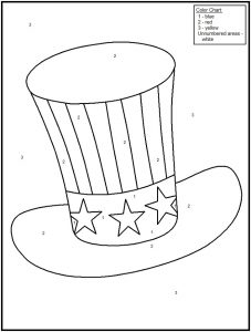 4th of July Color by Number Worksheets | 101 Coloring