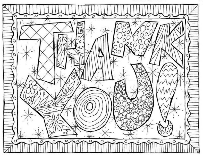 Thank You Coloring Pages Art