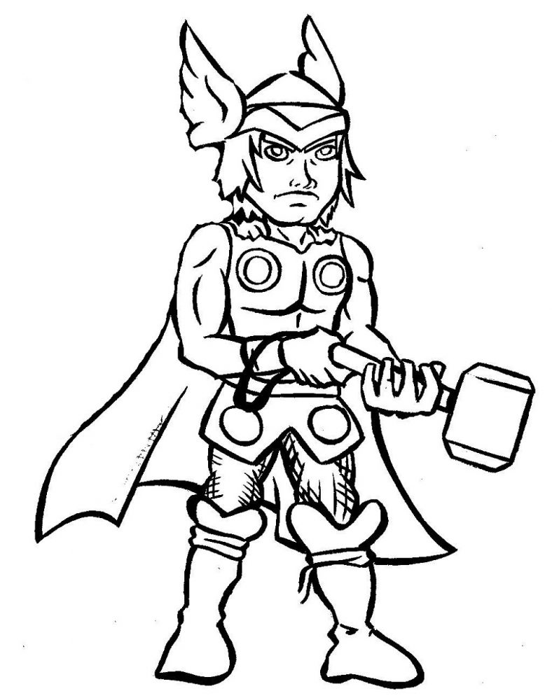 Thor Coloring Pages Cartoon