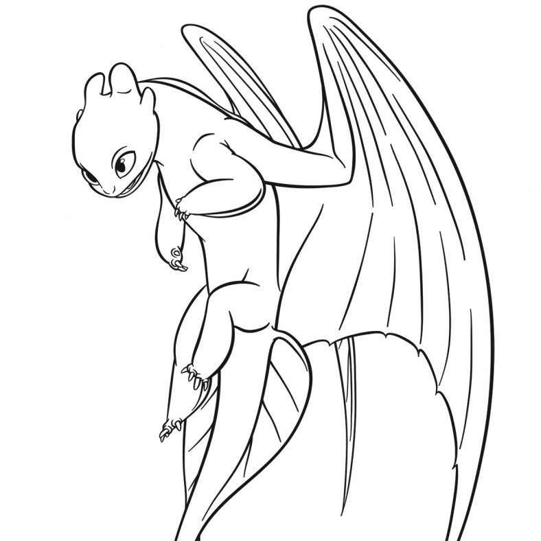 Toothless Cute Dragon Coloring Pages