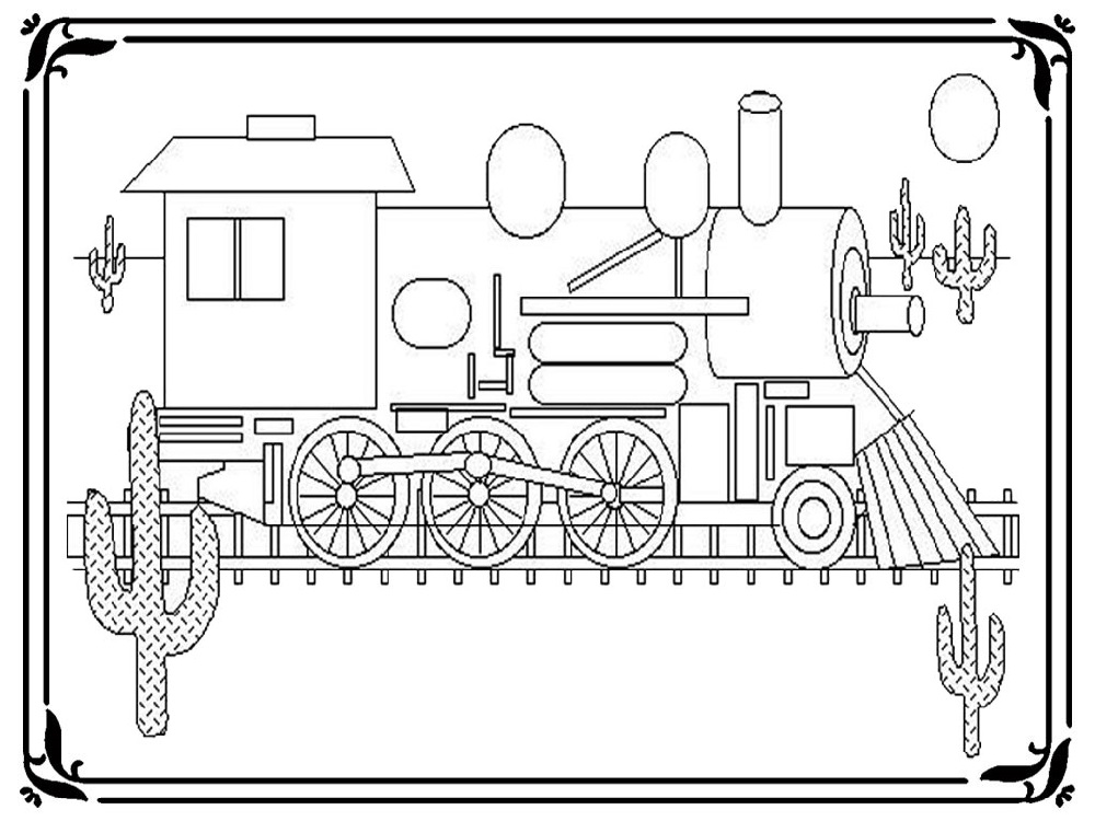 Train Coloring Pages Locomotive