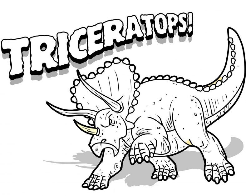 Triceratops Coloring Page Unique