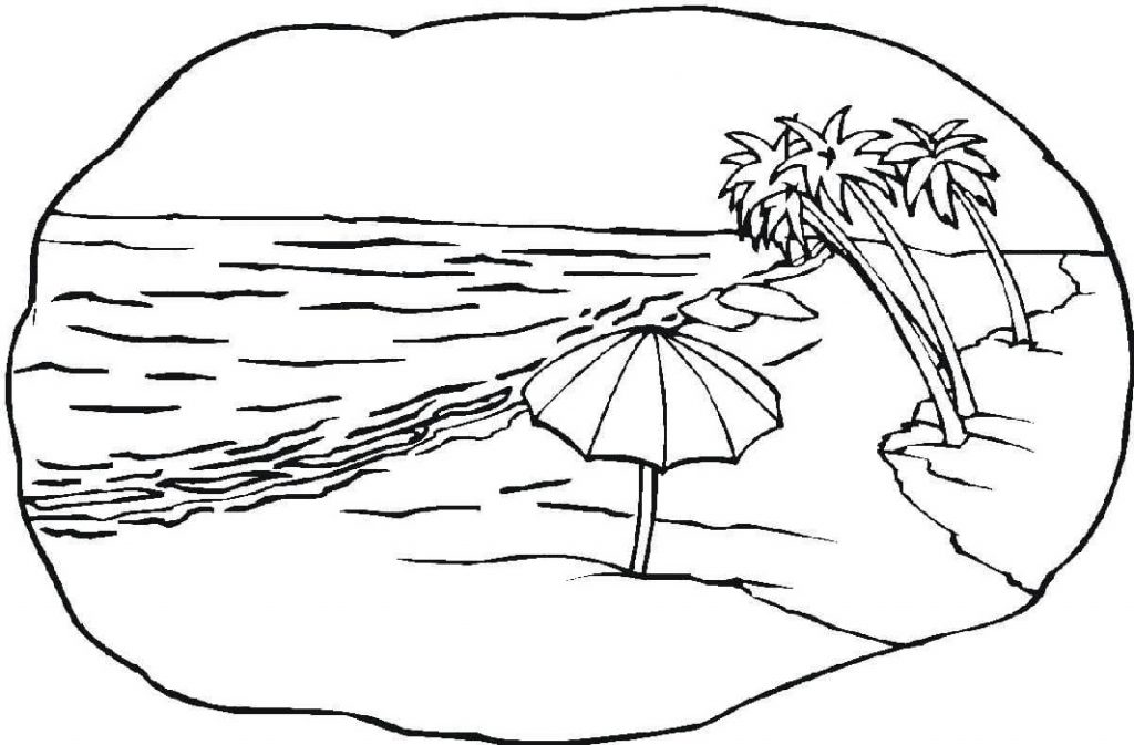 Tropical Beach Coloring Pages