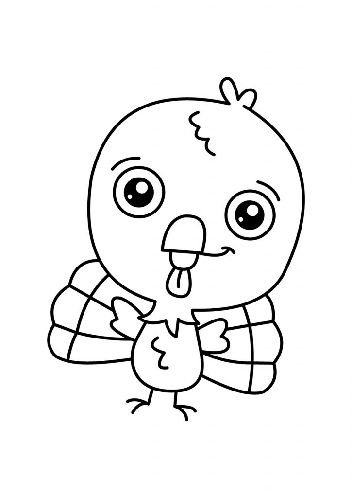 Turkey Coloring Pages Easy