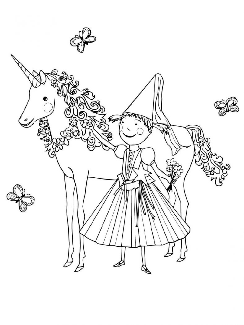 Unicorn Pictures To Color For Kids