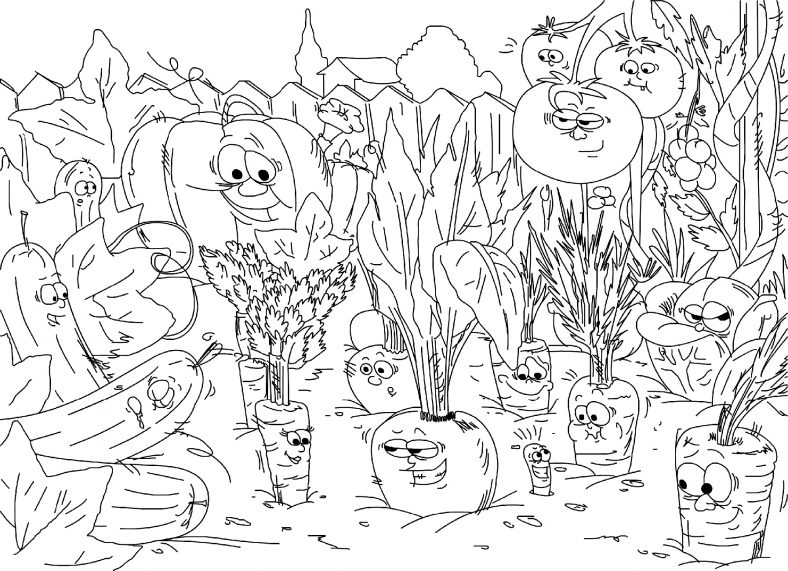 Vegetable Coloring Pages Garden