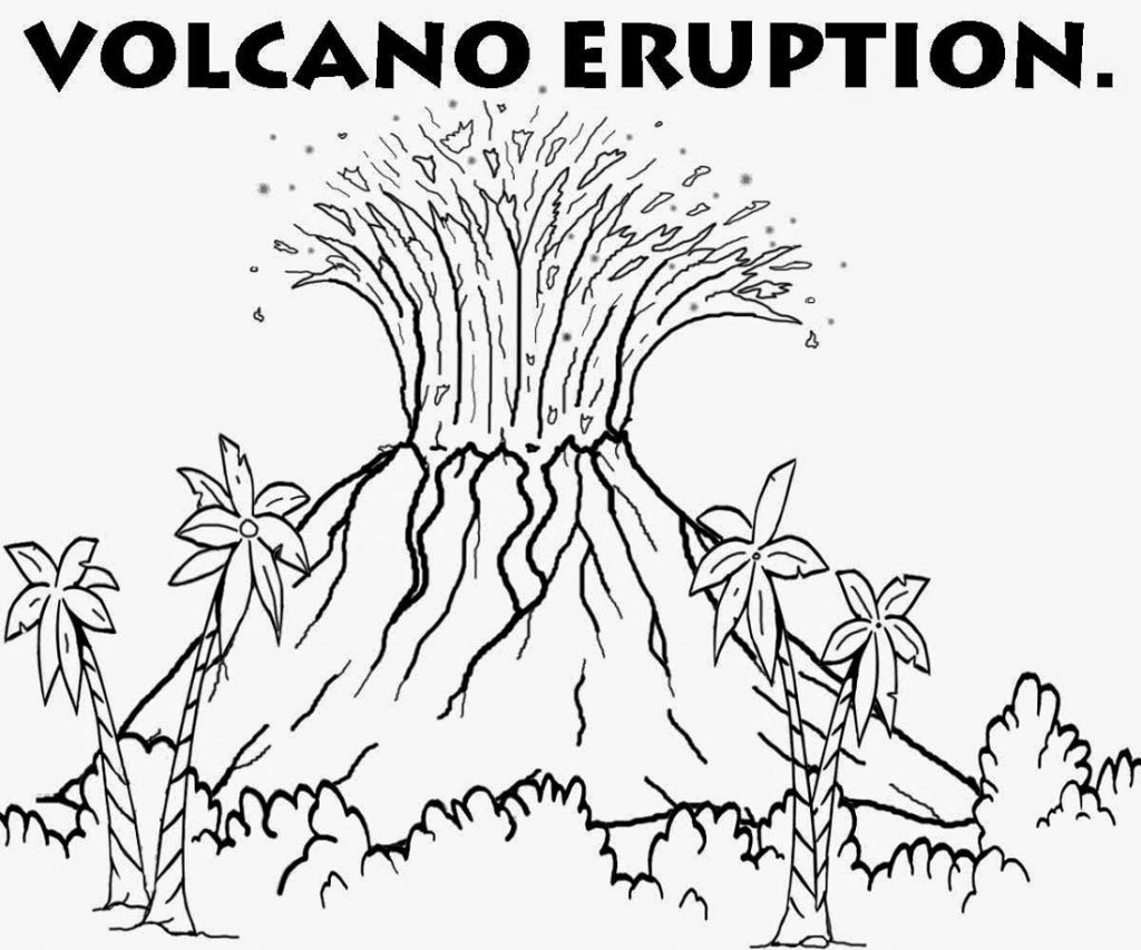 Volcano Coloring Pages Eruption