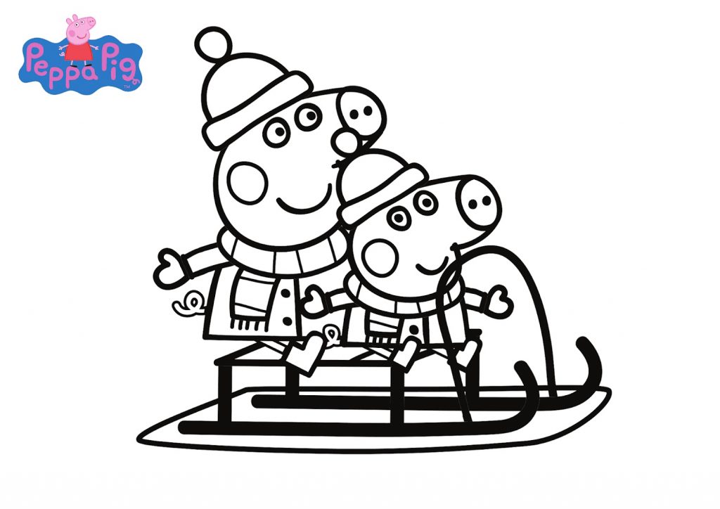 Winter Peppa Pig Pictures To Colour