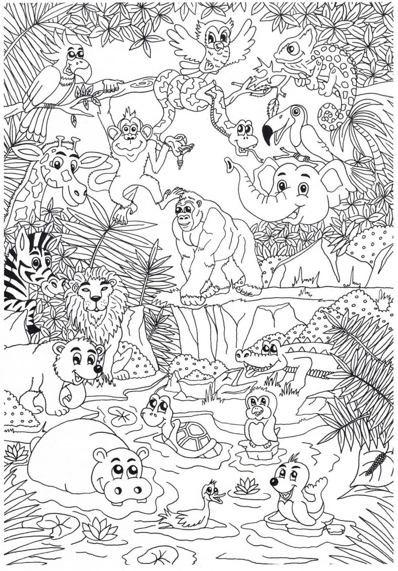 Zoo Animal Coloring Pages For Adults